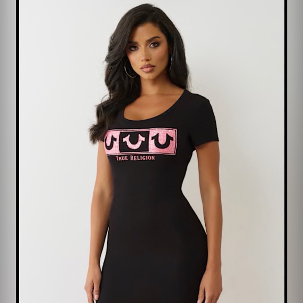 True Religion Ribbed Crystal Horseshoe Dress